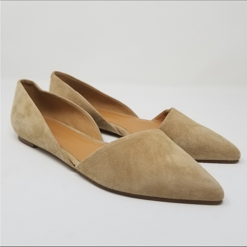 J. Crew Zoe Tan Suede D'Orsay Flats 8